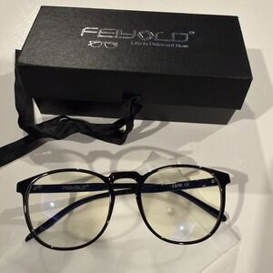 FEIYOLD Blue Light Blocking Glasses Women/Men,Retro Round Anti Eyestrain Gaming